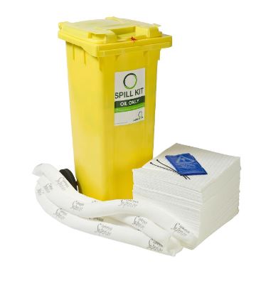 Oil Only Spill Kit in Wheelie Bin - 120L
