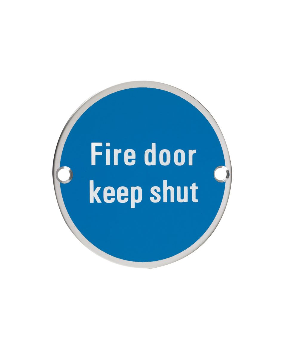 Fire Door Keep Shut Sign - 76mm Dia