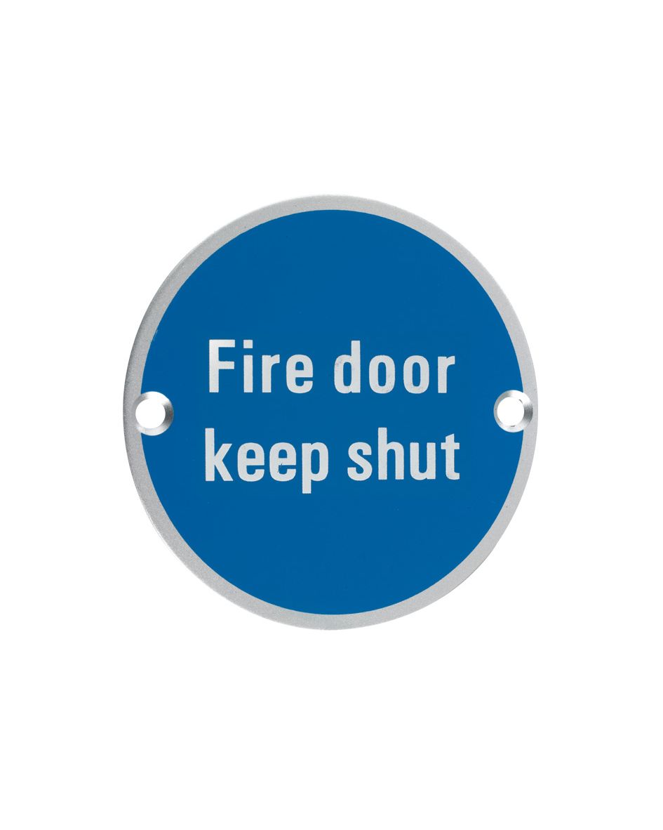 Fire Door Keep Shut Sign - 76mm Dia