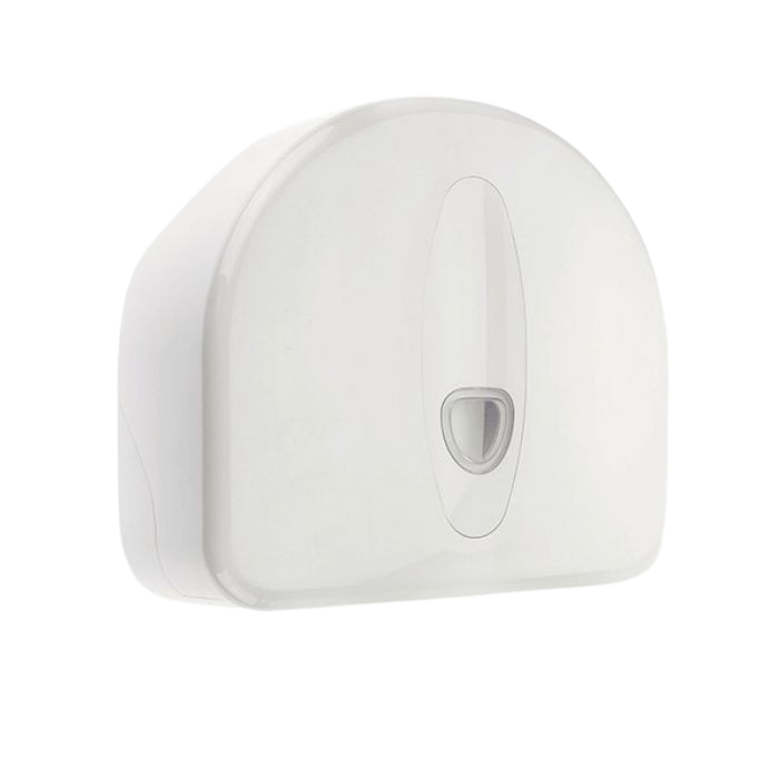 Toilet Roll Dispenser - Mini Jumbo - with Stub Roll Holder - Plastic - White