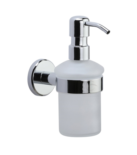 Frosted Glass Pump Top Soap c/w Polished Chrome Pump