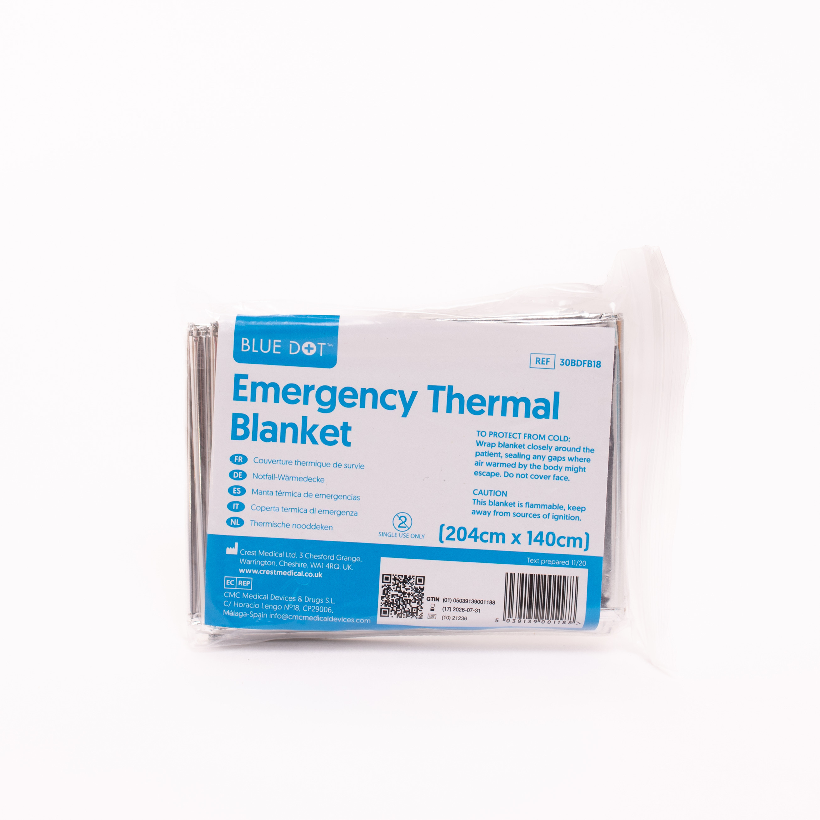 Emergency Thermal Foil Blanket - 204 x 140cm