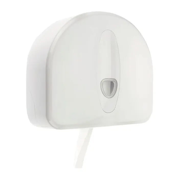 Toilet Roll Dispenser - Mini Jumbo - with Stub Roll Holder - Plastic - White