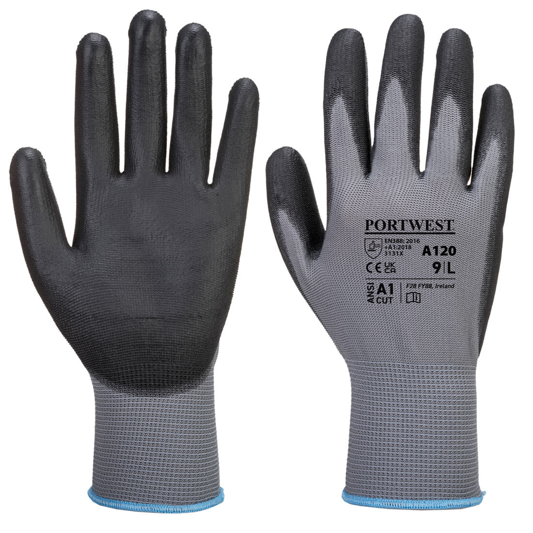PU Palm Glove - Grey/Black