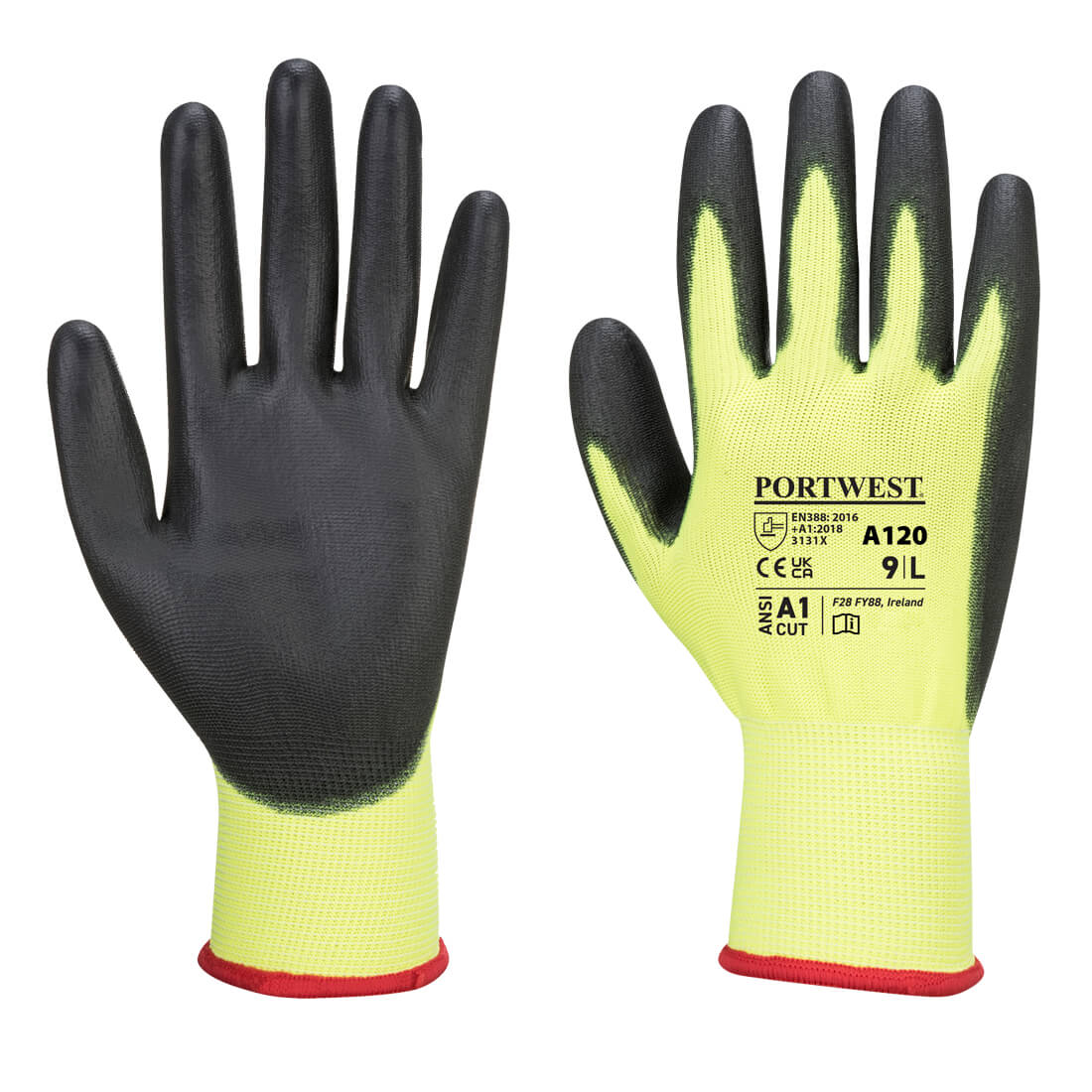 PU Palm Glove - Yellow/Black