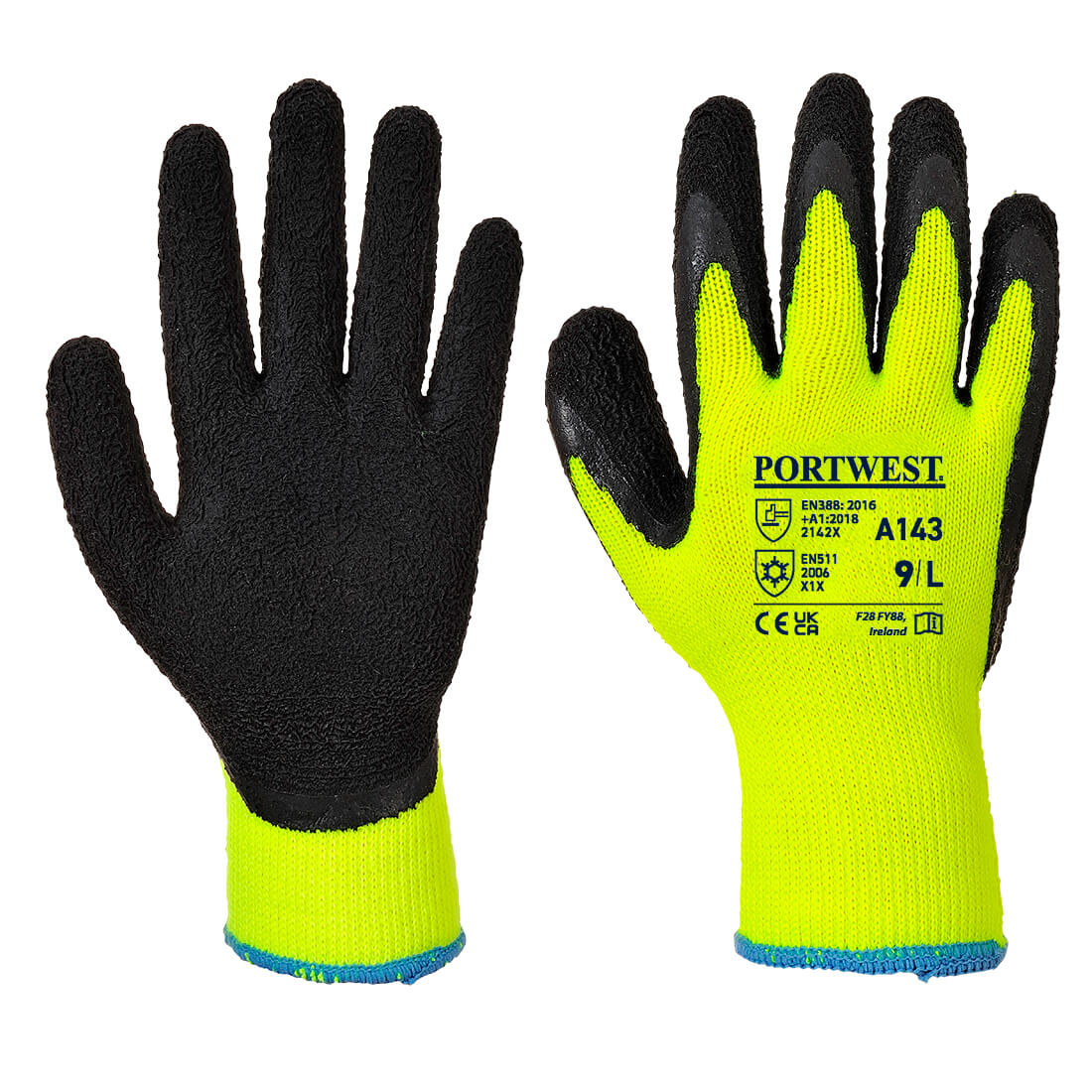 Thermal Soft Grip Glove - Yellow/Black