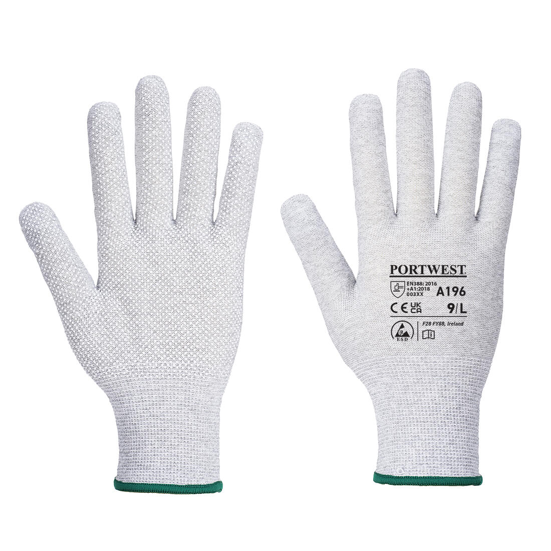Antistatic Micro Dot Glove - Grey/White