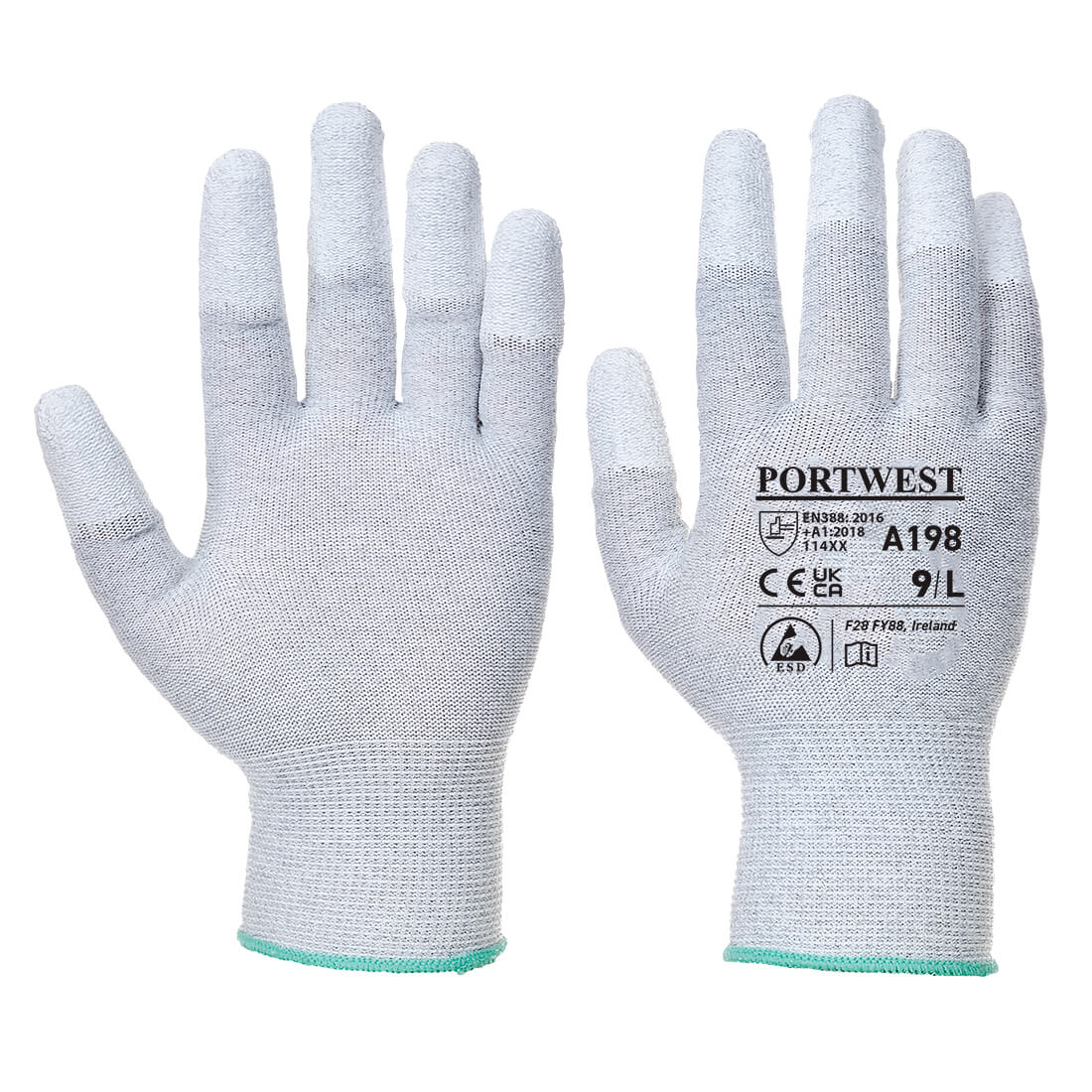 Antistatic PU Fingertip Glove - Grey