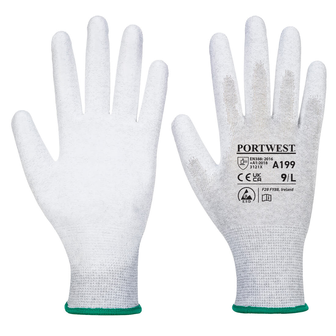 Antistatic PU Palm Glove - Grey