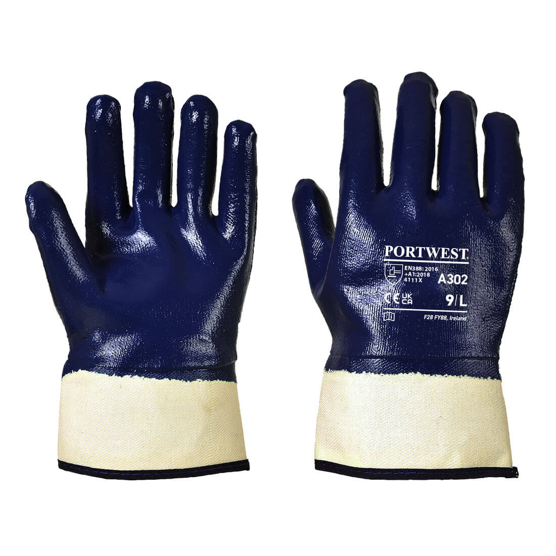 Fully Dipped Nitrile Safety Cuff - Navy
