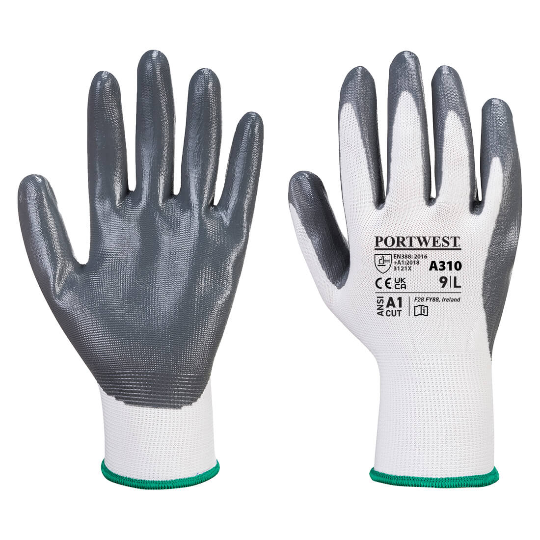 Flexo Grip Nitrile Glove - Grey/White