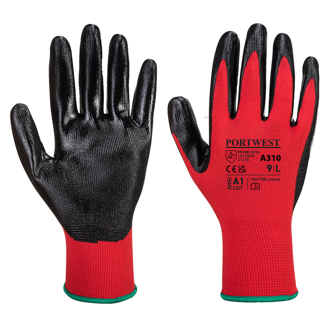 Flexo Grip Nitrile Glove - Red/Black