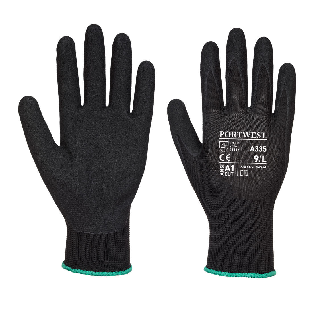 Dermi-Grip NPR15 Nitrile Sandy Glove - Black