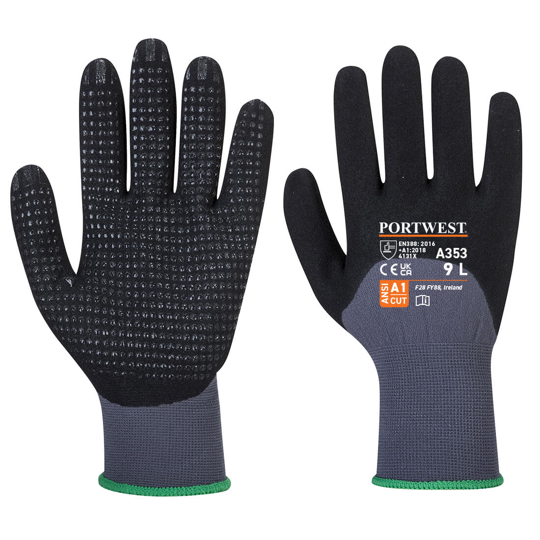 DermiFlex Ultra Plus Glove - Grey/Black