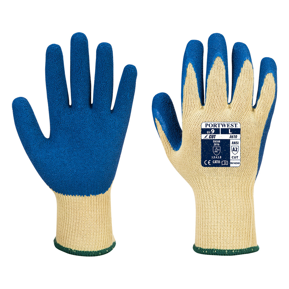 LR Latex Grip Glove - Yellow/Blue