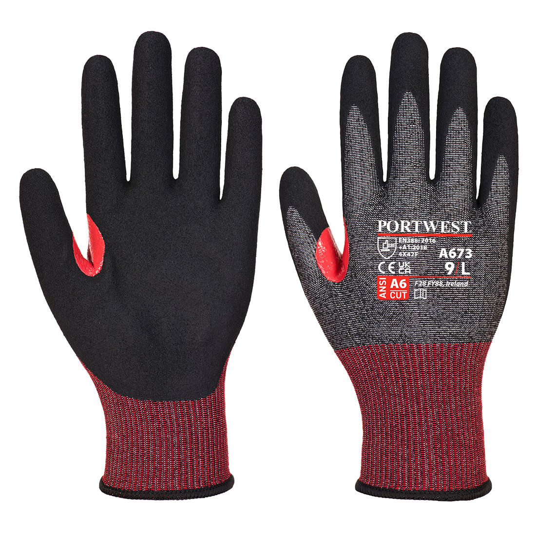 CS AHR18 Nitrile Foam Cut Glove - Black