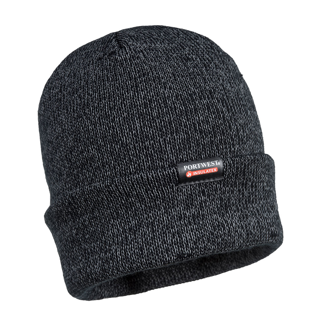 Reflective Knit Hat, Insulatex Lined - Black