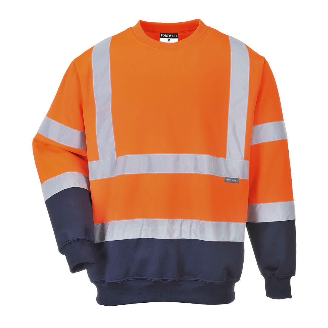 Two Tone Hi-Vis Sweatshirt - Orange/Navy