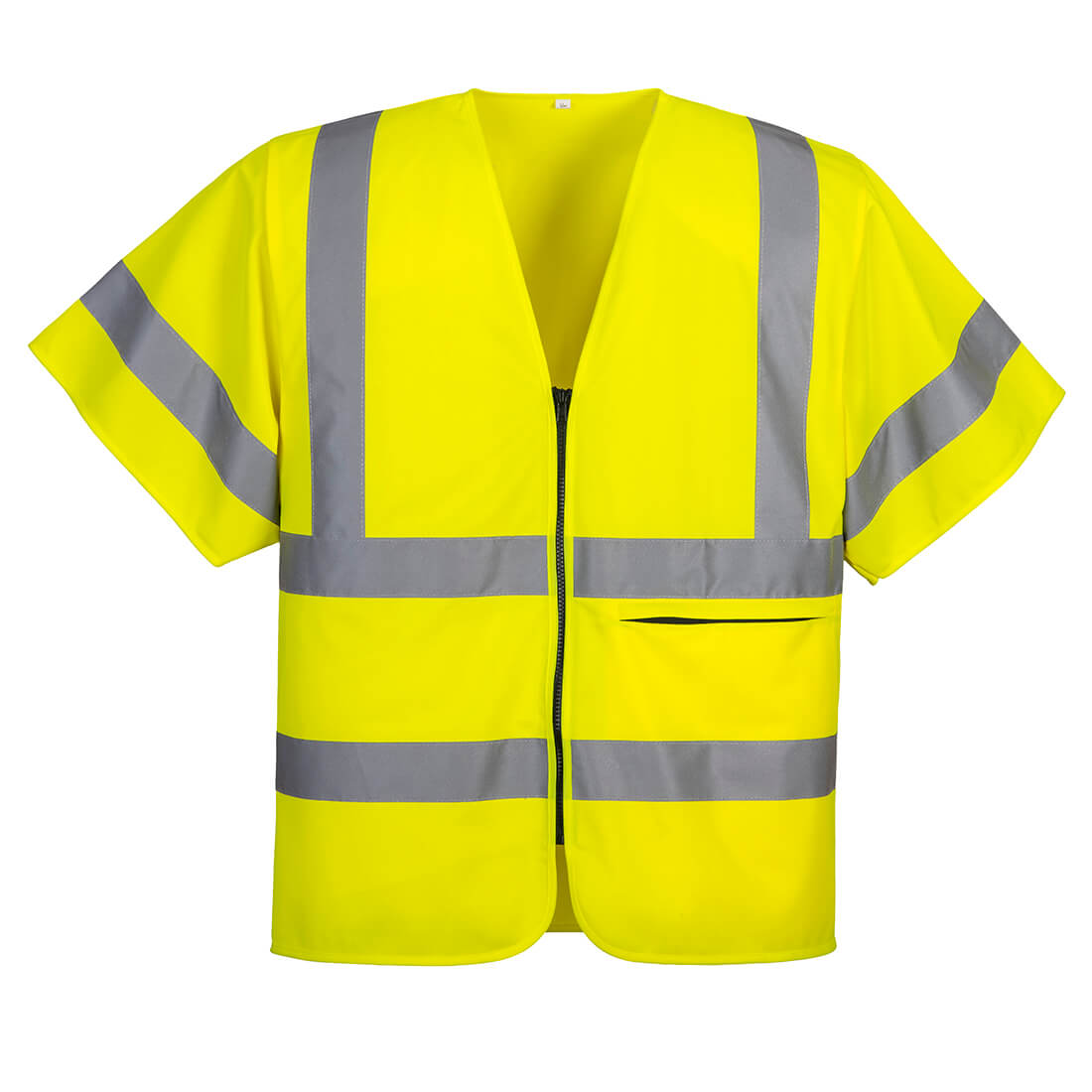 Hi-Vis Half Sleeve Zip Vest - Yellow