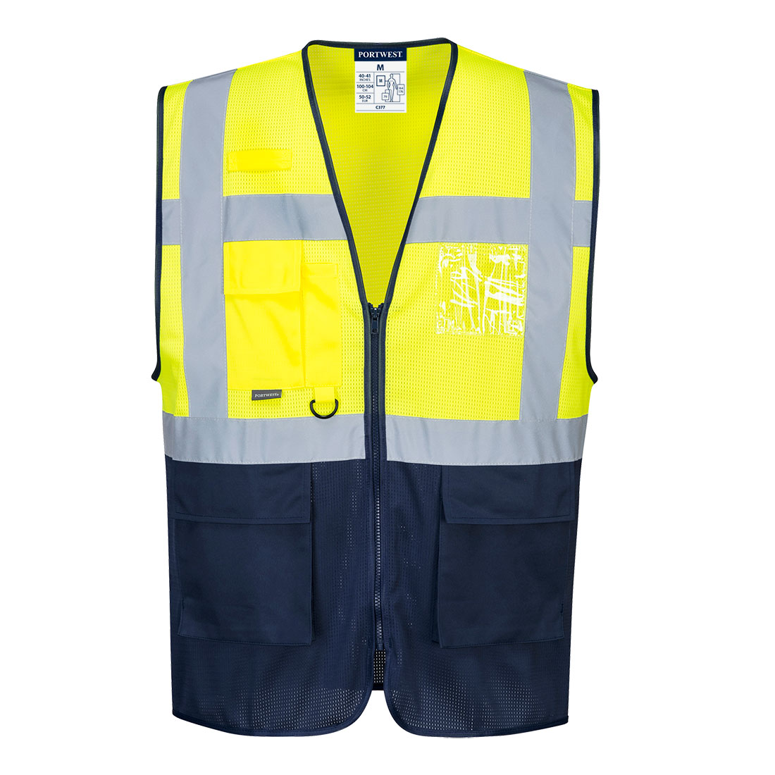 Hi-Vis Two Tone MeshAir Executive Vest - Yellow/Navy