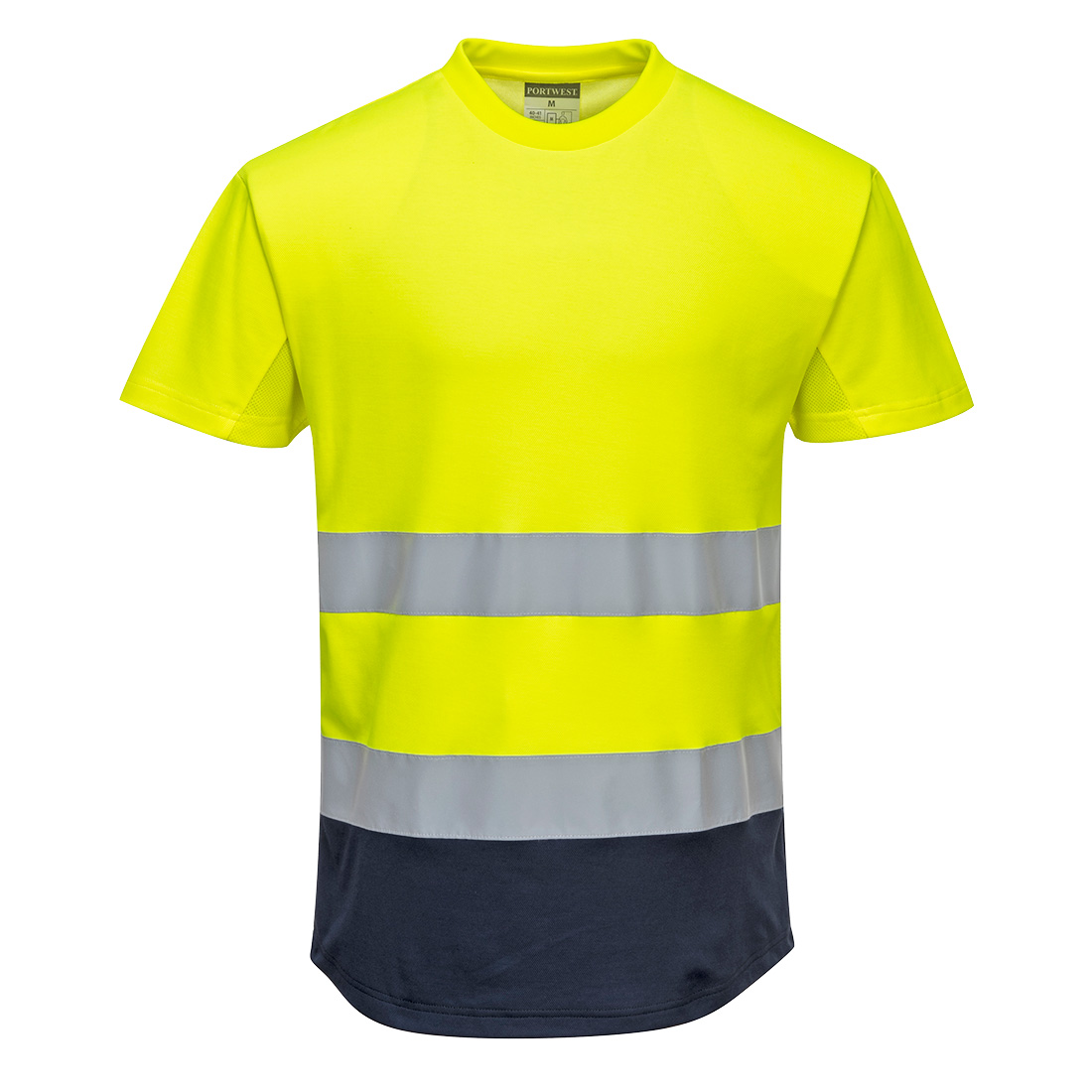 Two-Tone Mesh T-Shirt - Yellow/Navy