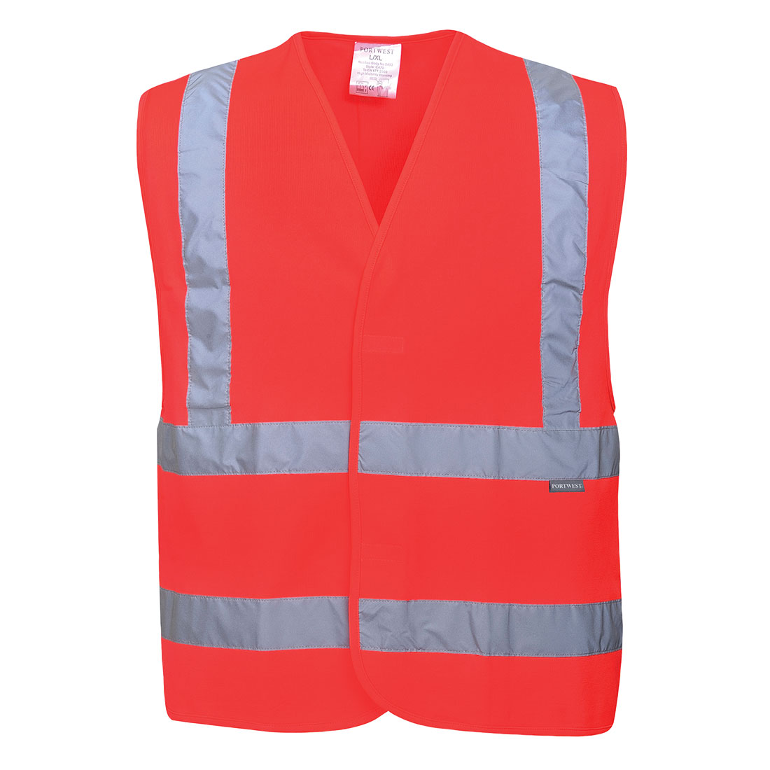 Hi-Vis Two Band & Brace Vest - Red