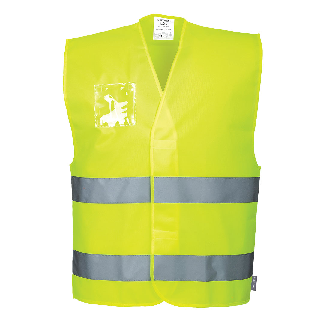 Hi-Vis Vest - Dual ID Holder - Yellow