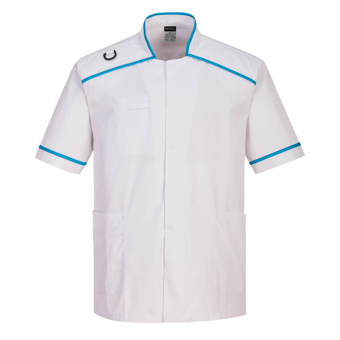 Men's Medical Tunic - White/Aqua
