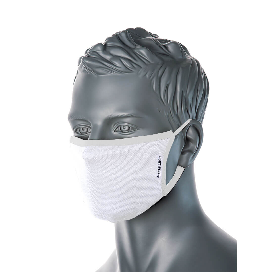 3-Ply Anti-Microbial Fabric Face Mask (Pk25) - White