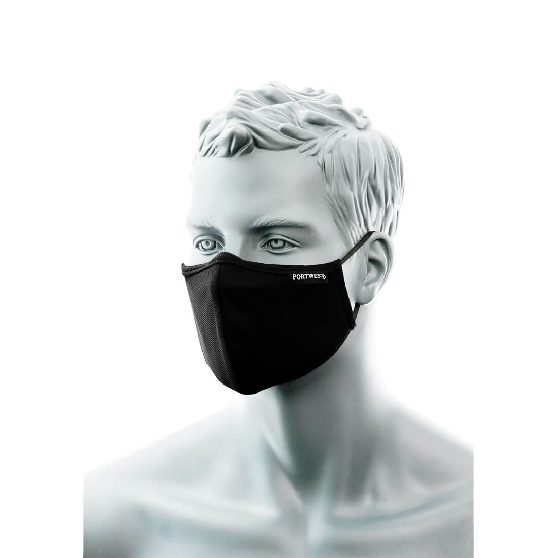 2-Ply Anti-Microbial Fabric Face Mask with Nose Band (Pk25) - Black