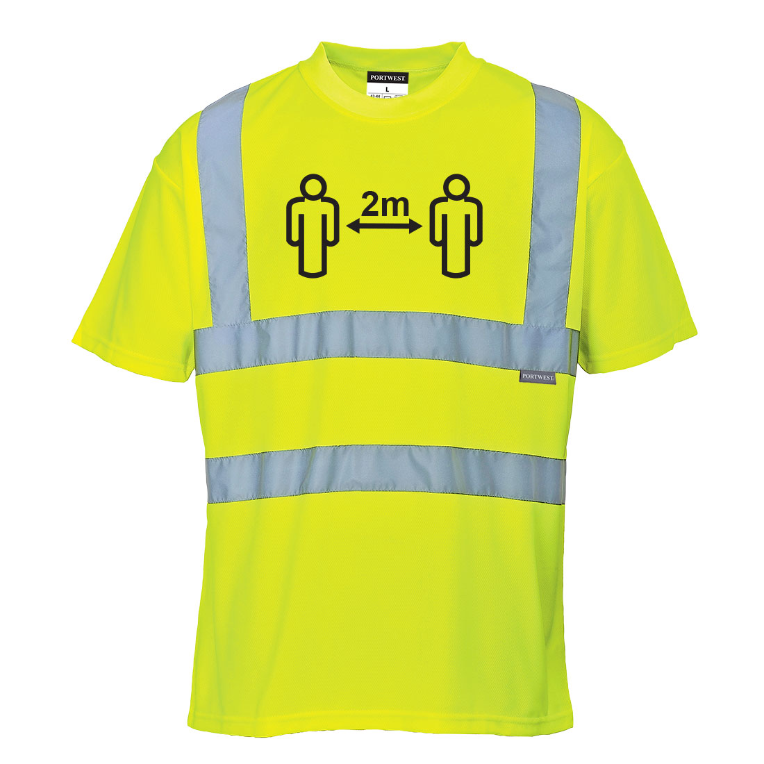 Social Distance Hi-Vis T-Shirt - Yellow