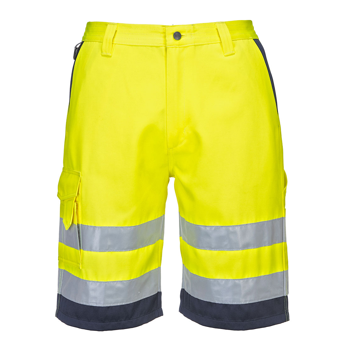 Hi-Vis Poly-cotton Shorts - Yellow/Navy