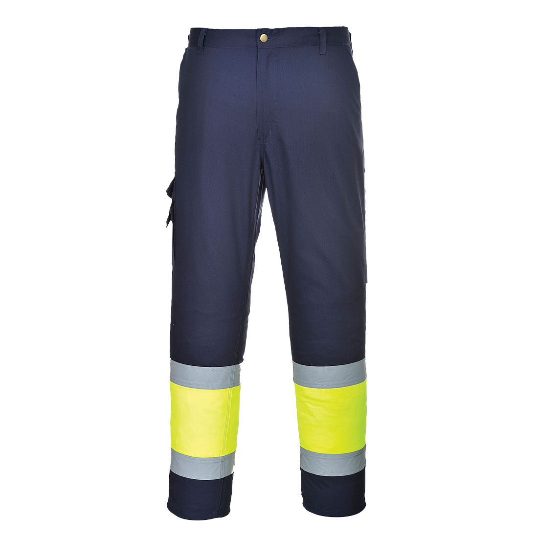 Hi-Vis Two Tone Combat Trouser - Yellow/Navy Tall