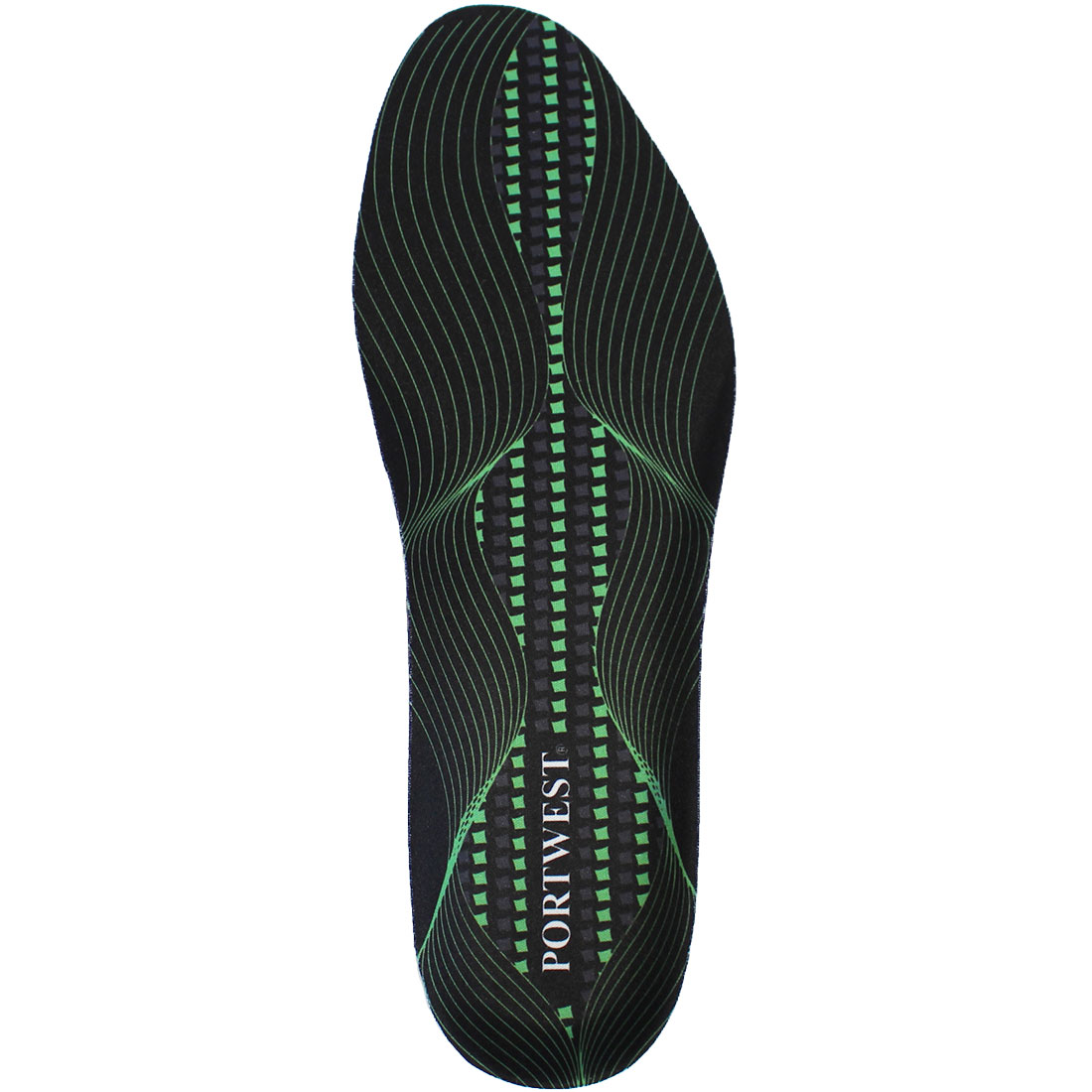 Gel Cushion & Arch Support Insole - Black/Green