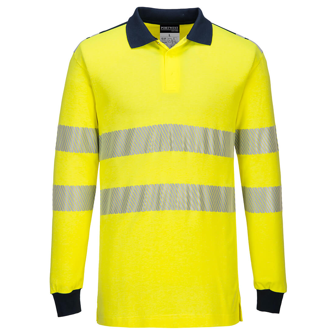 WX3 Flame Resistant Hi-Vis Polo Shirt - Yellow/Navy