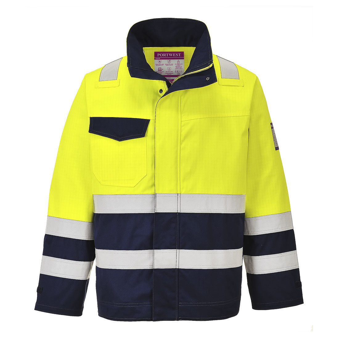 Hi-Vis Modaflame Jacket - Yellow/Navy
