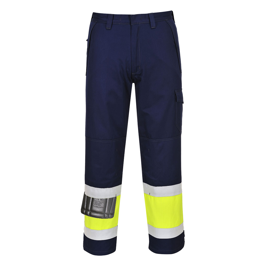 Hi-Vis Modaflame Trouser - Yellow/Navy Tall