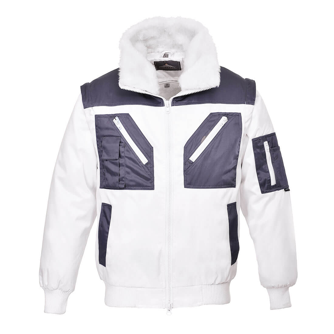 Two Tone Pilot Jacket - White