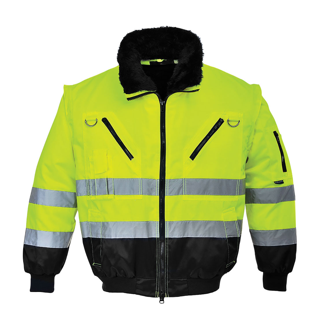 HI-Vis 3-in-1 Pilot Jacket - Yellow/Black