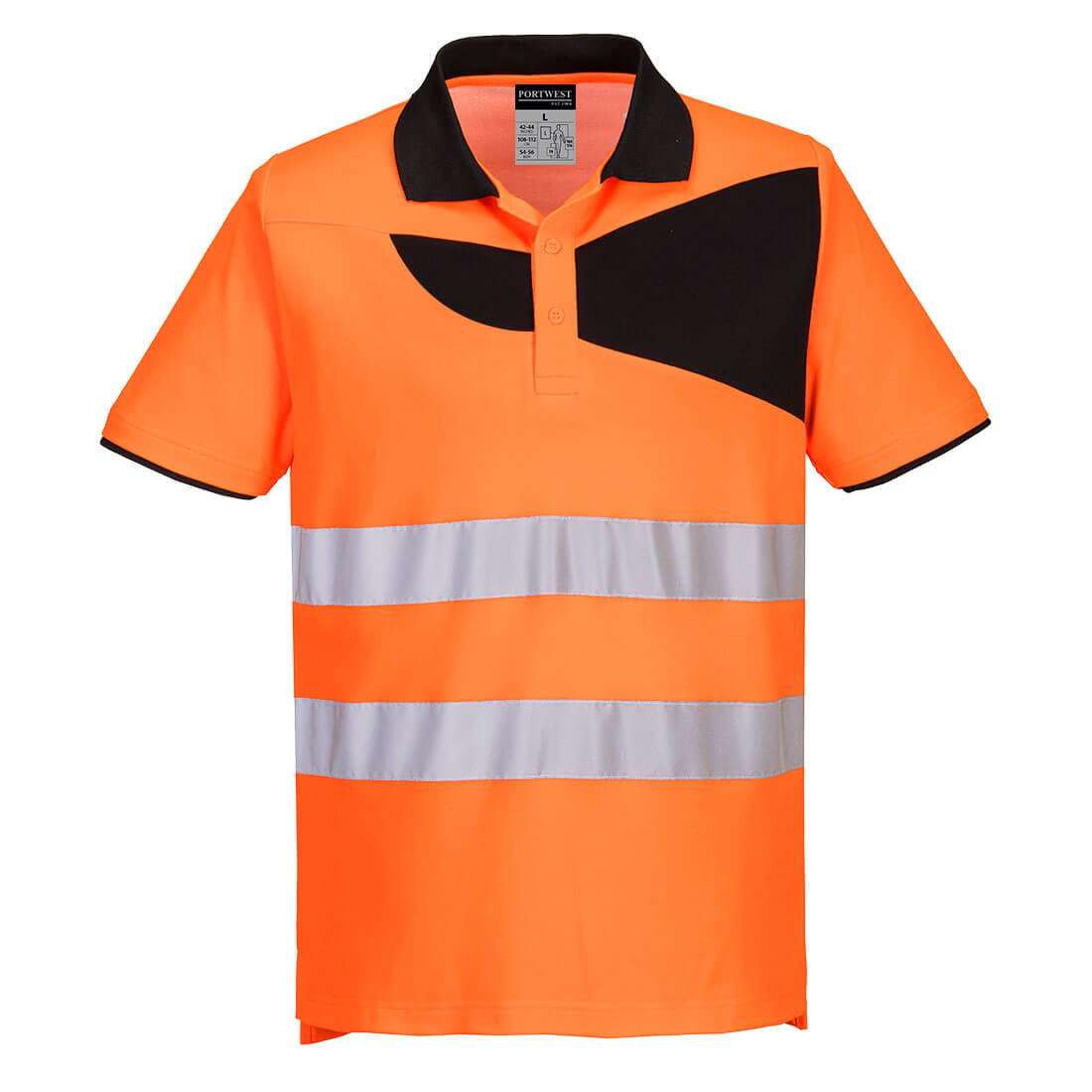 PW2 Hi-Vis Polo Shirt S/S - Orange/Black