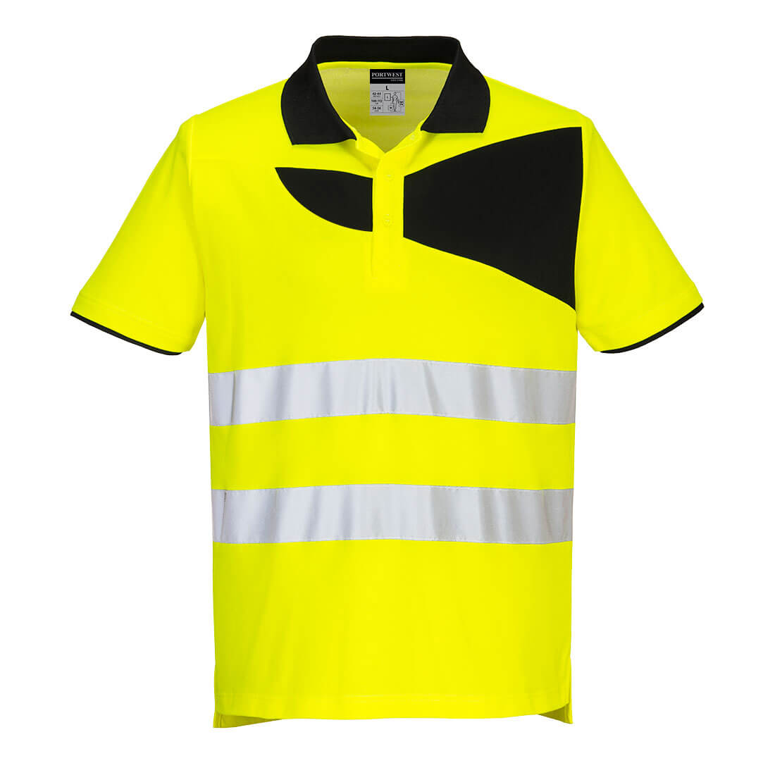 PW2 Hi-Vis Polo Shirt S/S - Yellow/Black