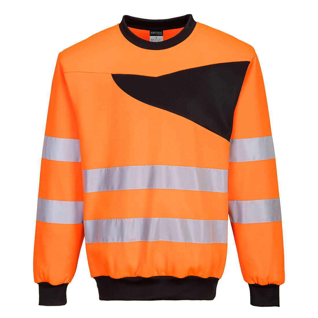 PW2 Hi-Vis Crew Neck Sweatshirt - Orange/Black