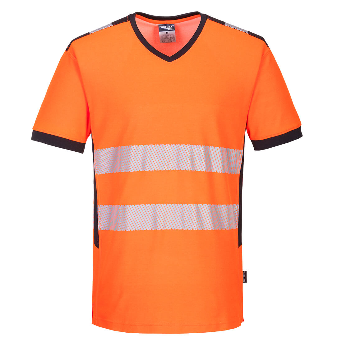 PW3 Hi-Vis V-Neck T-Shirt - Orange/Black