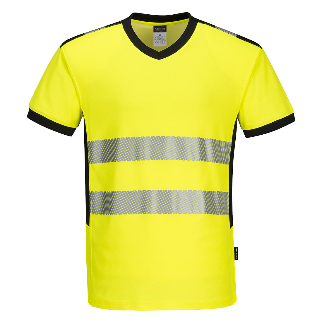 PW3 Hi-Vis V-Neck T-Shirt - Yellow/Black