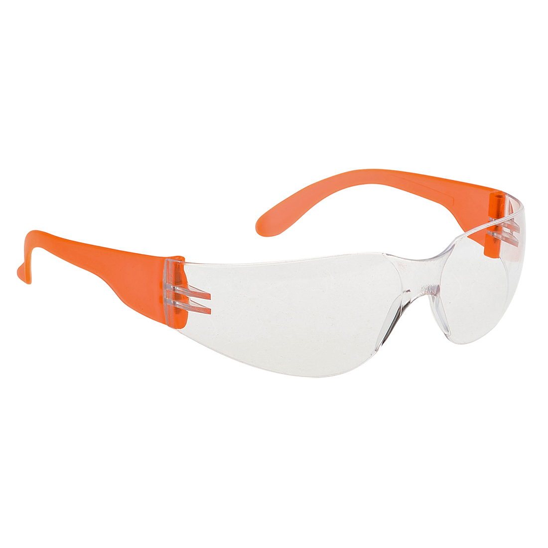 Wrap Around Spectacles - Clear/Orange Hi-Vis