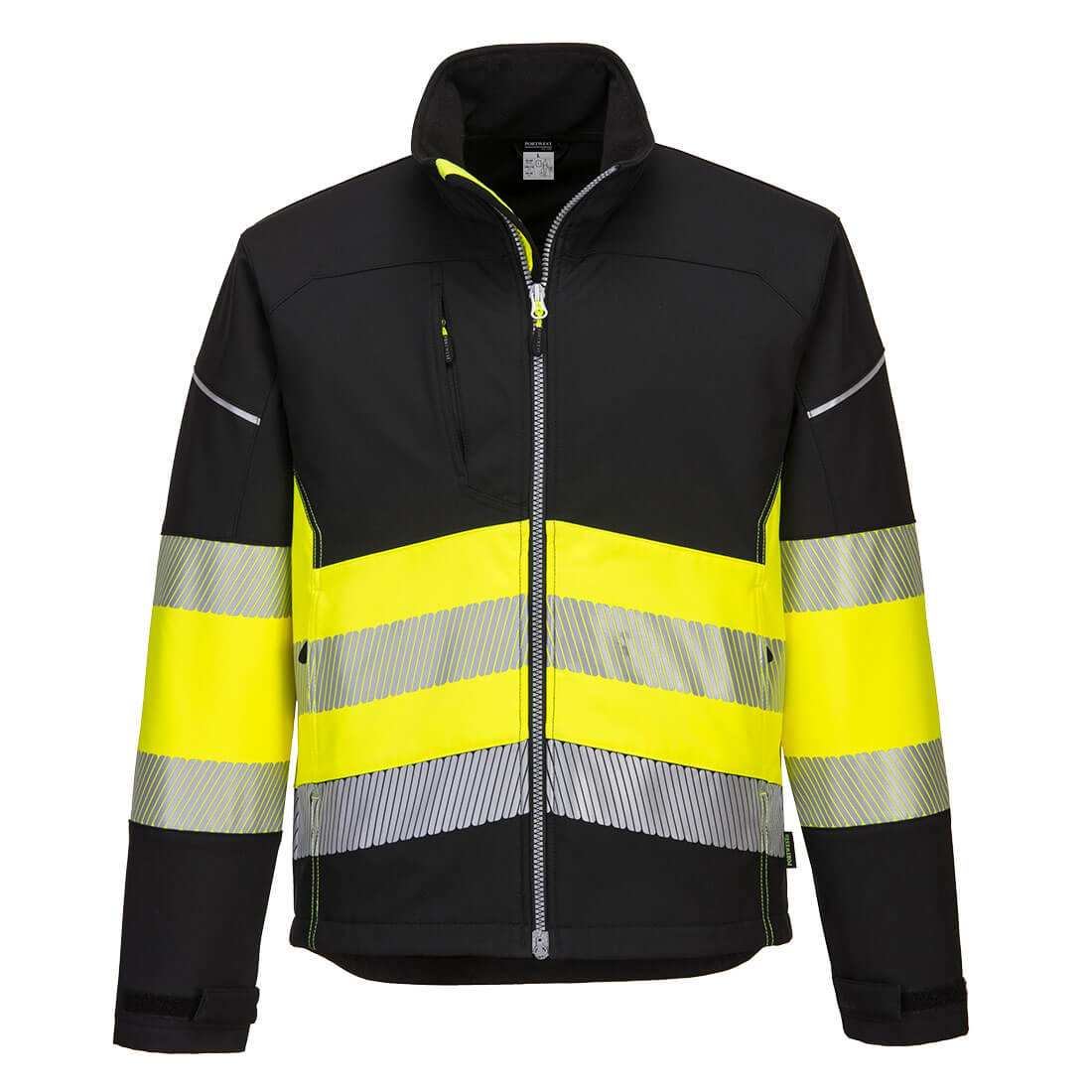 PW3 Hi-Vis Class 1 Softshell Jacket (3L) - Black/Yellow