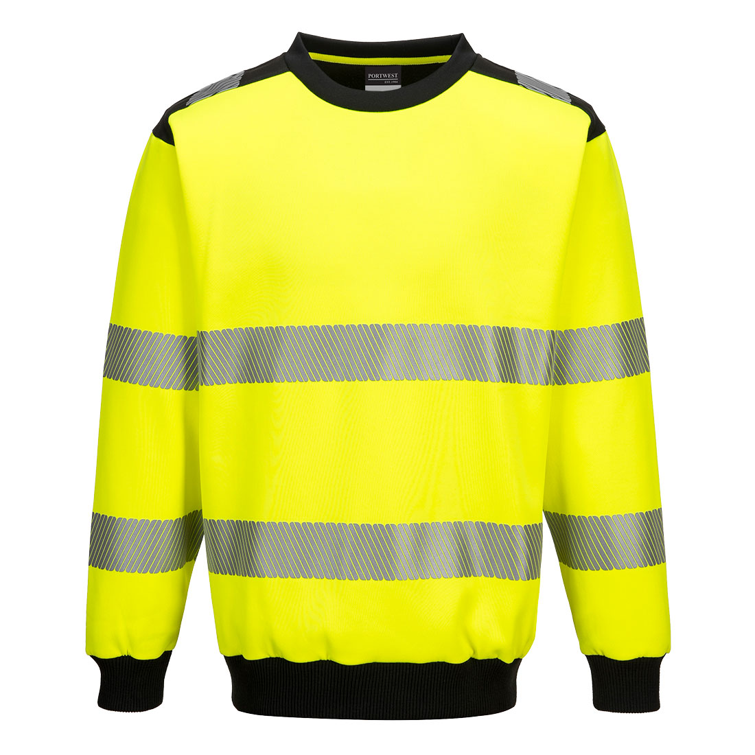 PW3 Hi-Vis Crew Neck Sweatshirt - Yellow/Black
