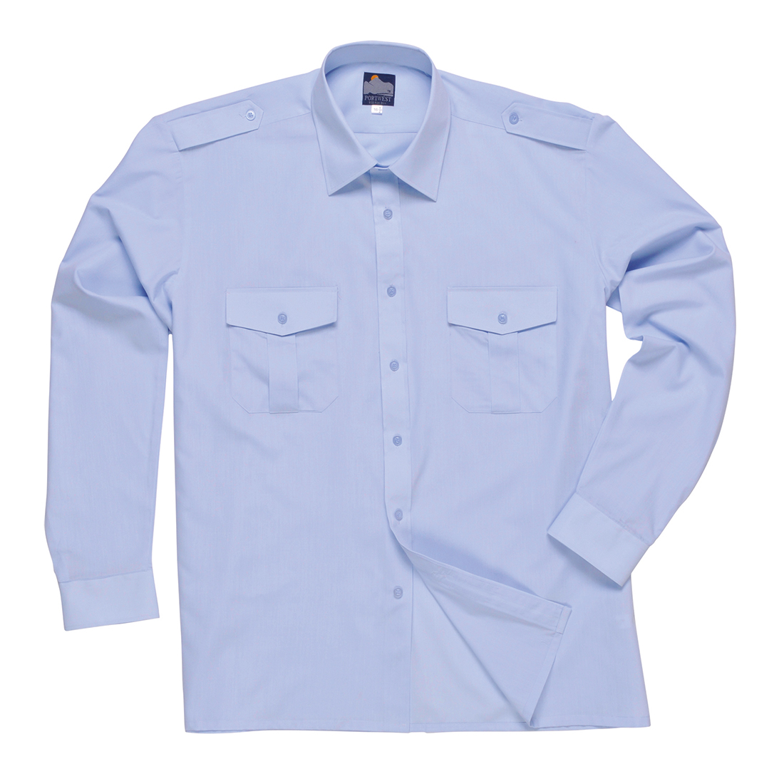 Pilot Shirt, Long Sleeves - Blue