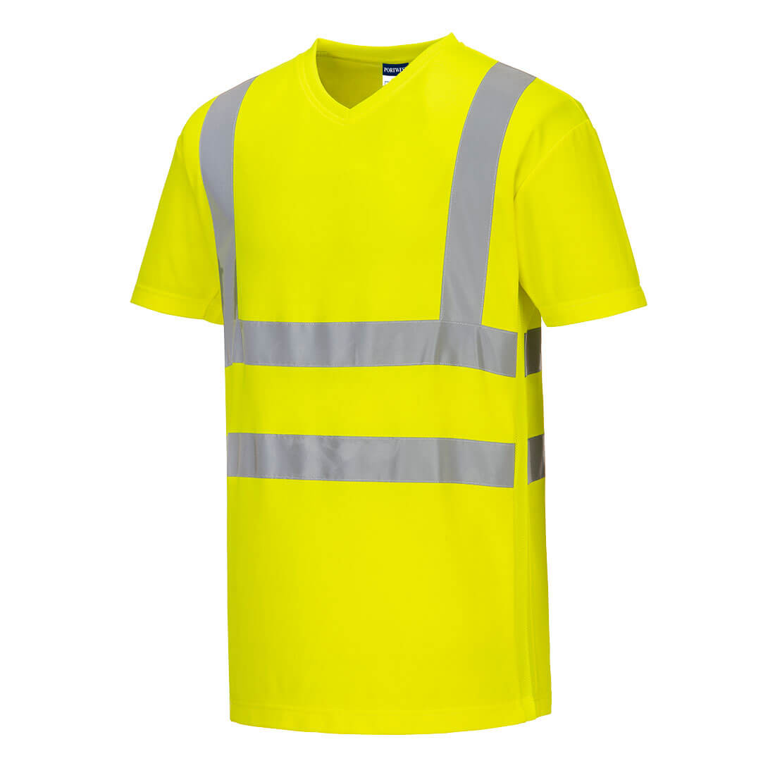 V-Neck Mesh Inserts T-Shirt - Yellow