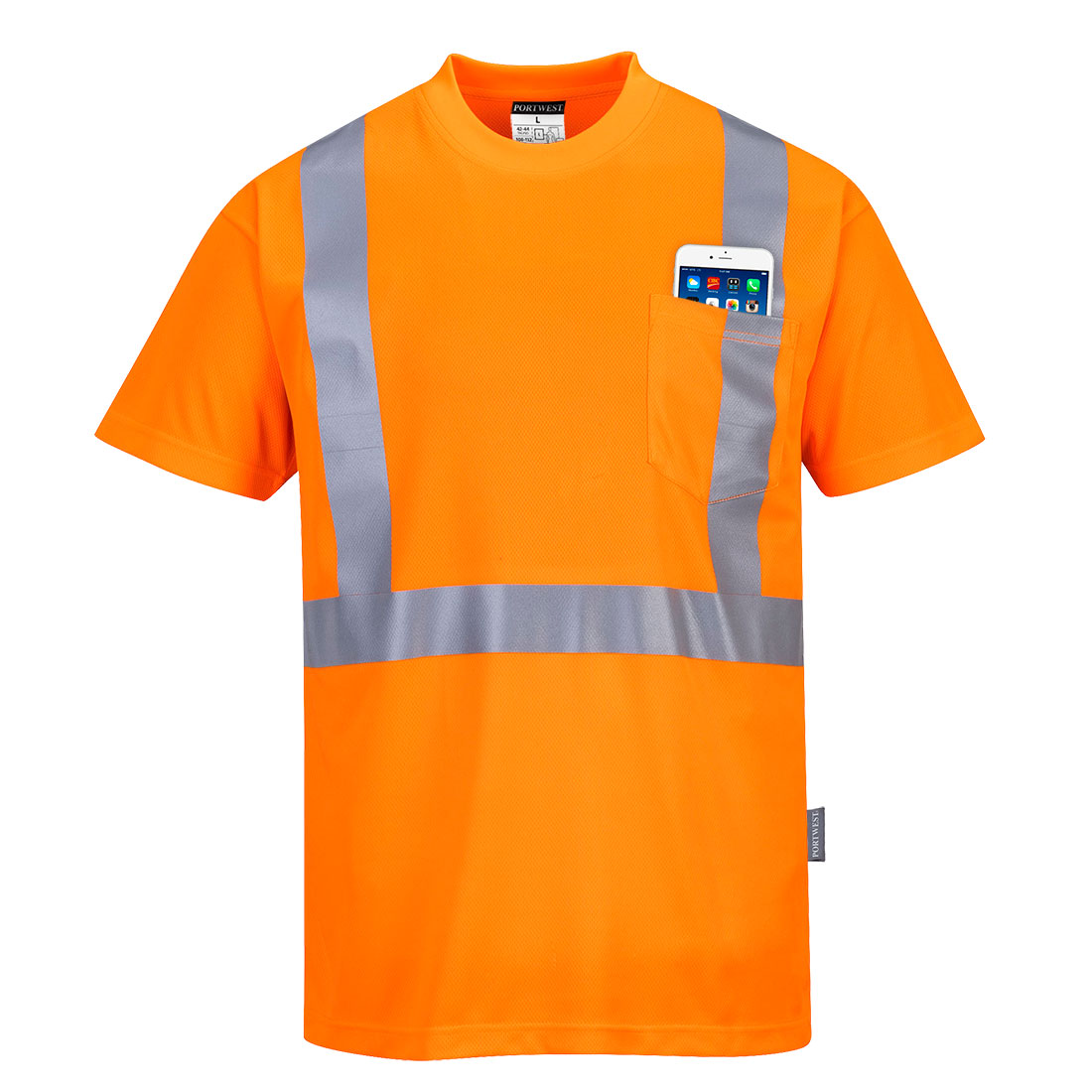 Hi-Vis Pocket T-Shirt  - Orange